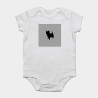 Cairn Terrier / Westie Dog Lover Gift - Scandi Geometric Silhouette Baby Bodysuit